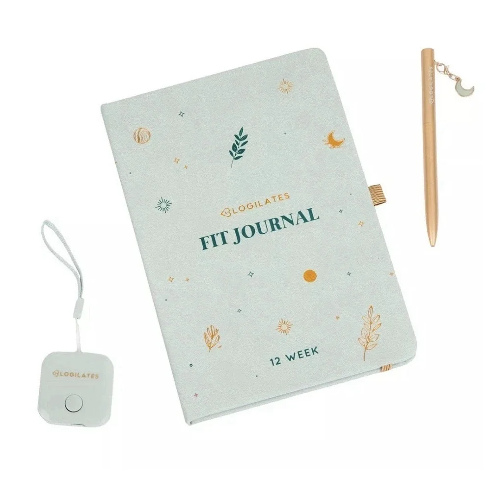 Blogilates 12‎ Week Fit Journal Hard Cover Elastic Closure Preprinted Pages NEW - Picture 2 of 9